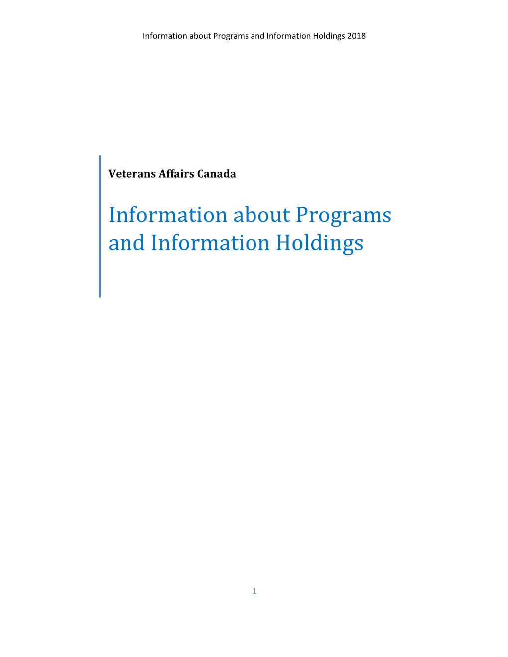 Information About Programs and Information Holdings 2018