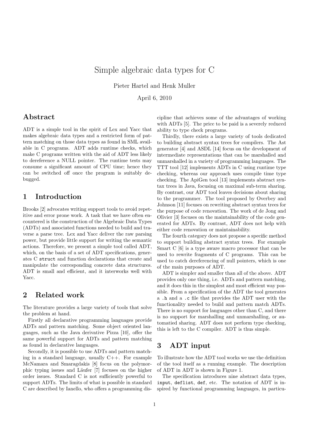 Simple Algebraic Data Types for C