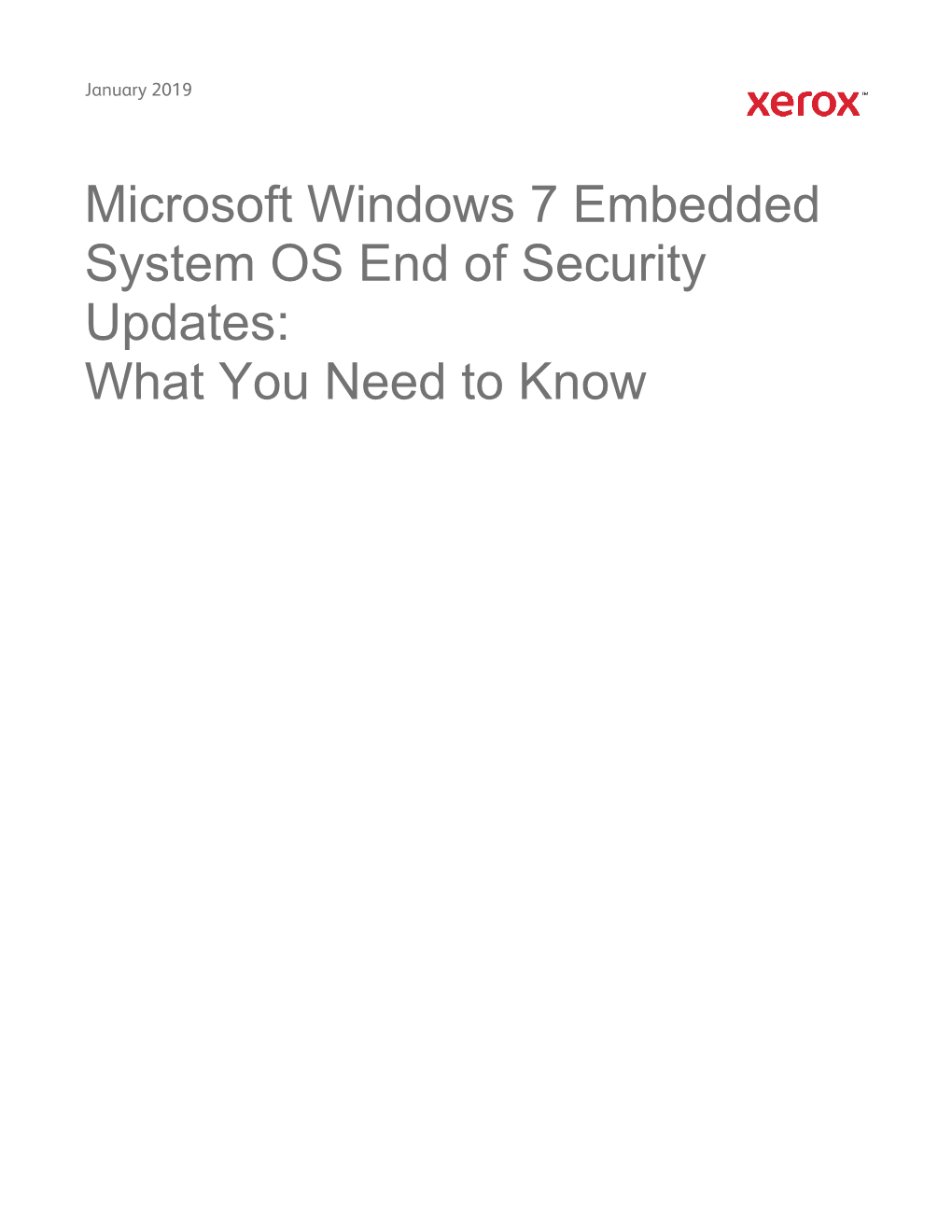 Microsoft Windows 7 Embedded System OS End of Security Updates: What You Need to Know