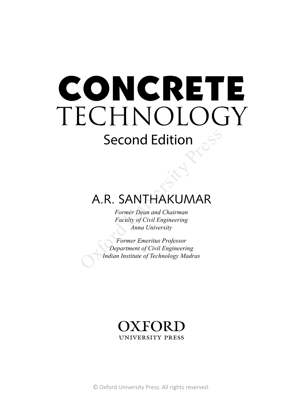 CONCRETE TECHNOLOGY Second Edition Press