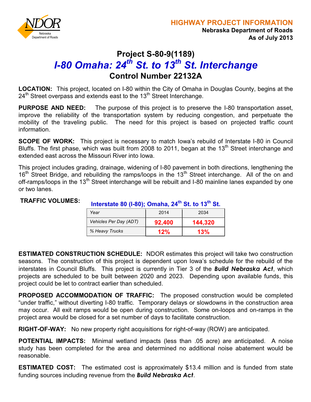 I-80 Omaha: 24 St. to 13 St. Interchange