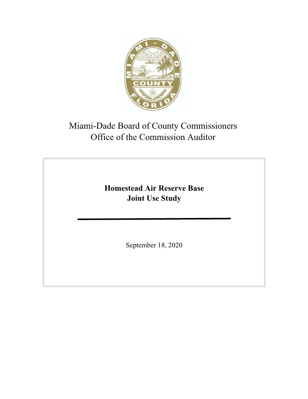 Homestead Air Reserve Base Joint Use Study