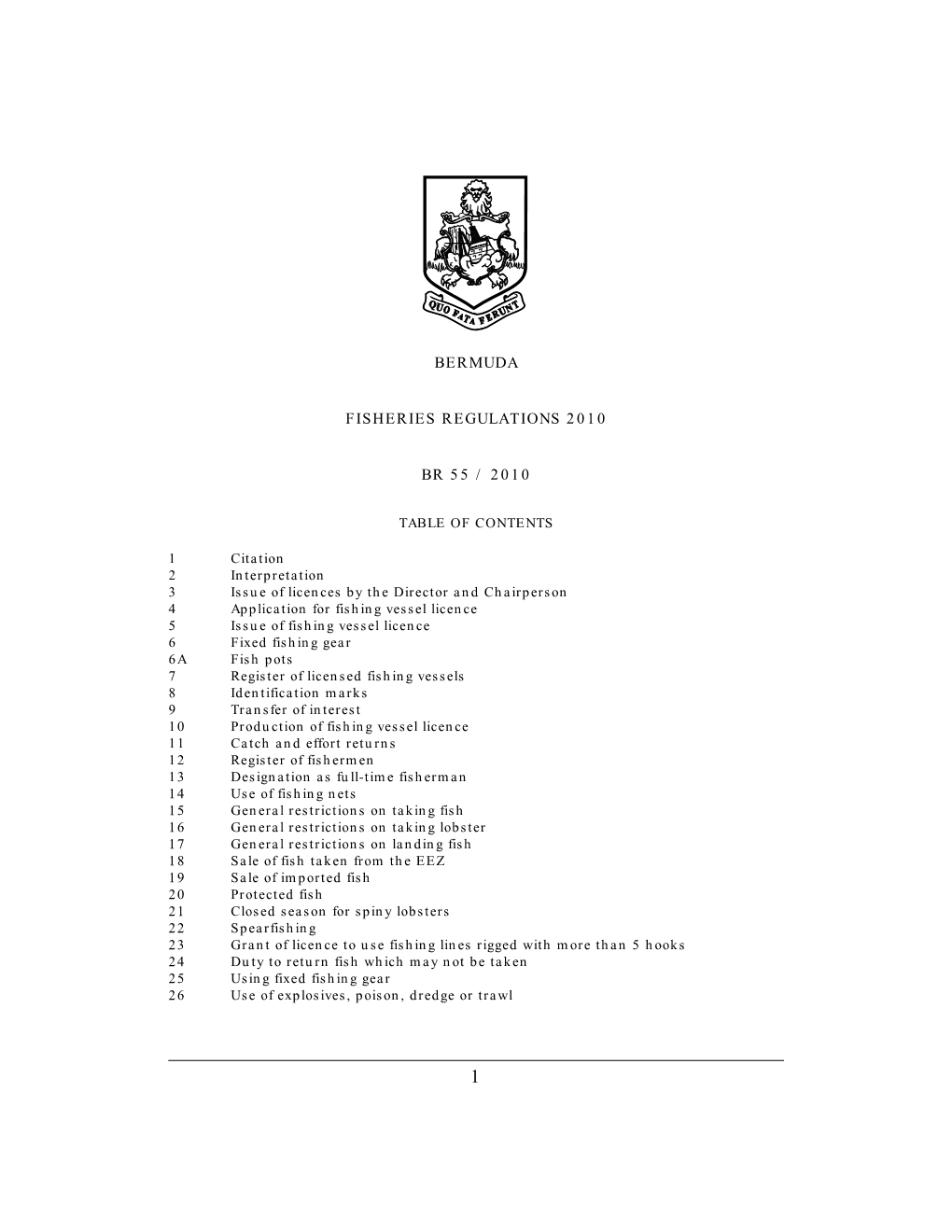 Fisheries Regulations 2010