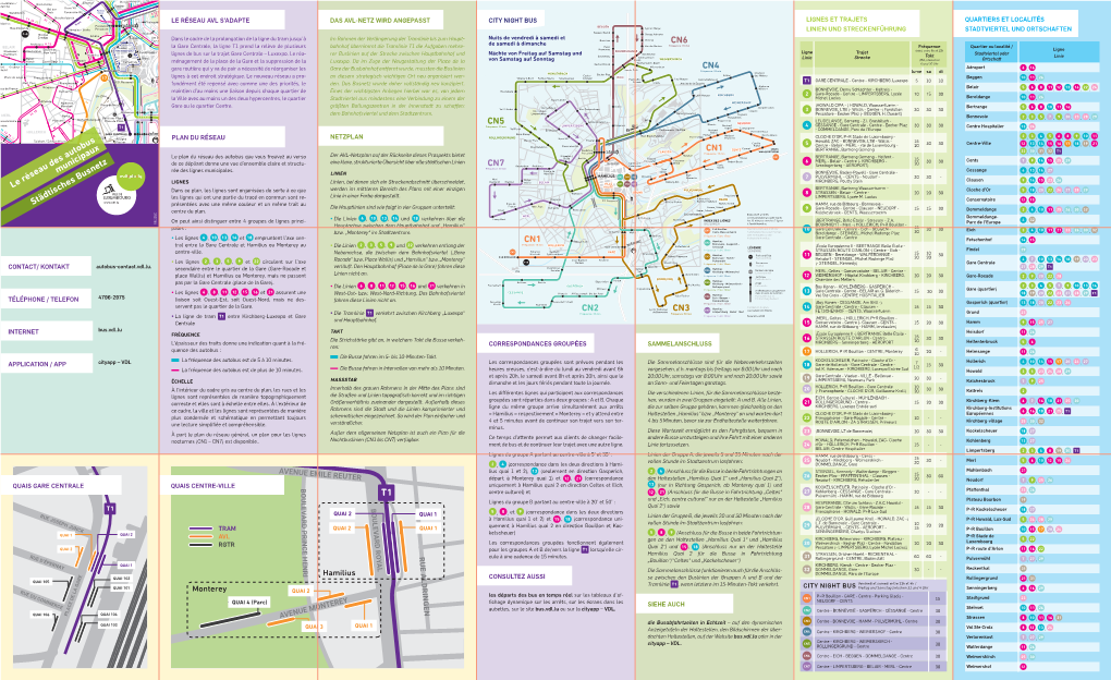 Le Réseau Des Autobus Municipaux Städtisches Busnetz CN7 CN1 CN2