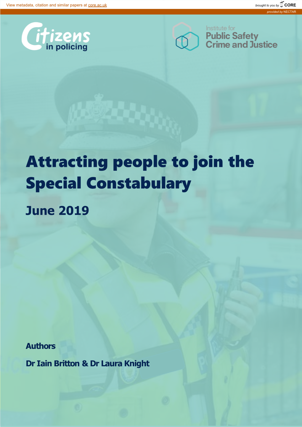 Attracting People to Join the Special Constabulary