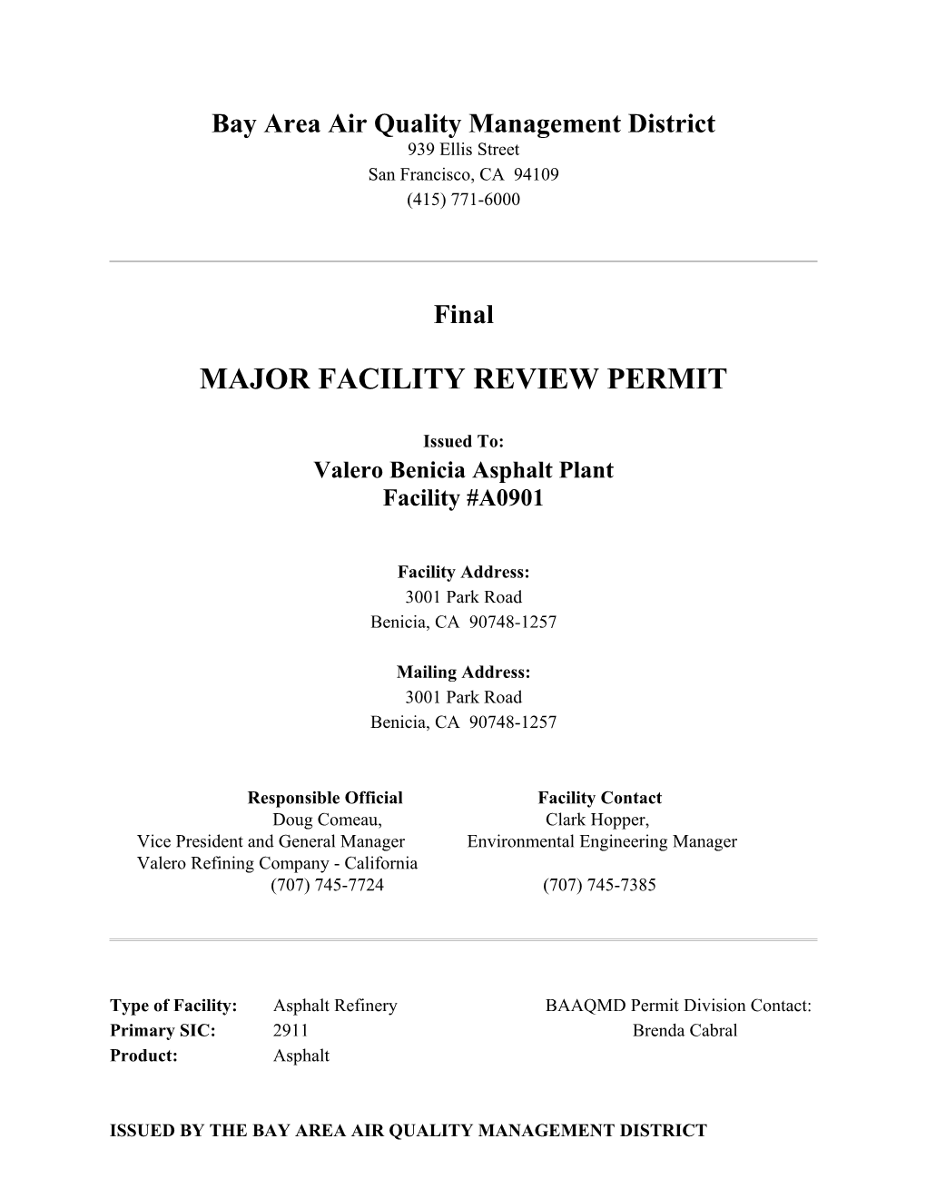 Bay Area Air Quality Management District s1