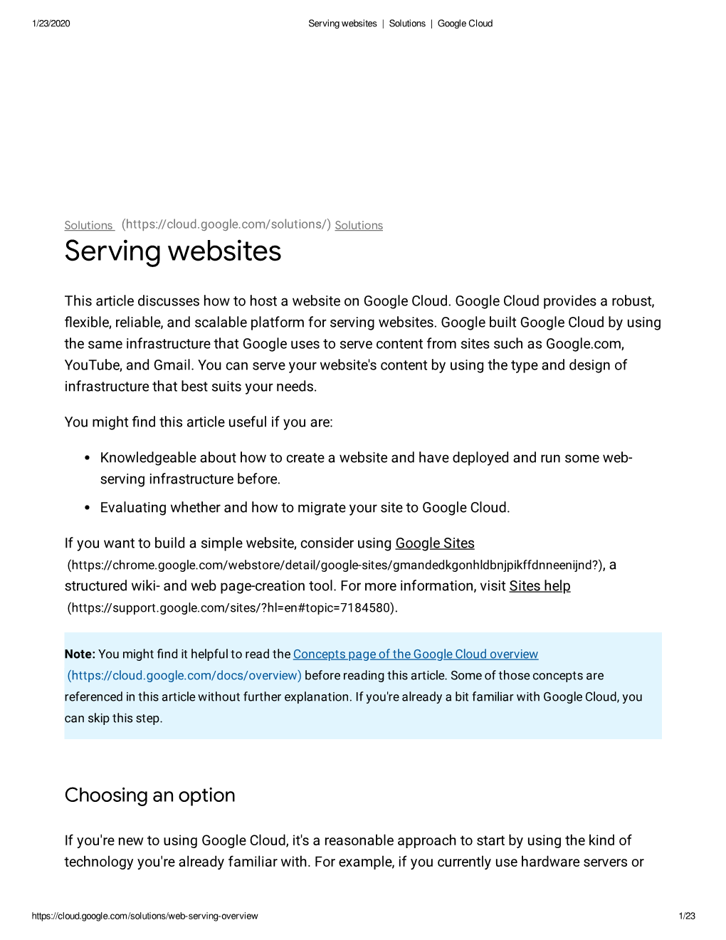 Serving Websites | Solutions | Google Cloud