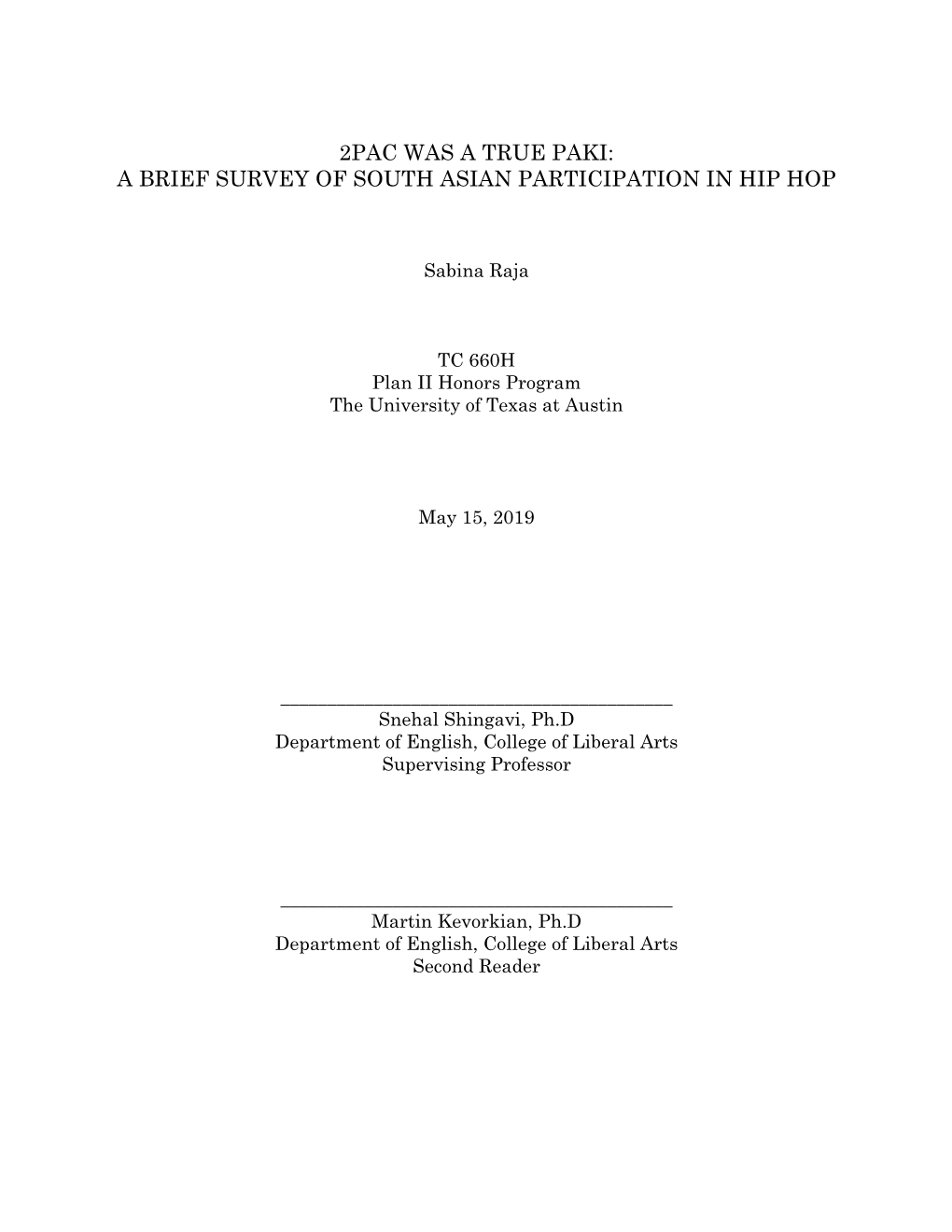 A Brief Survey of South Asian Participation in Hip Hop