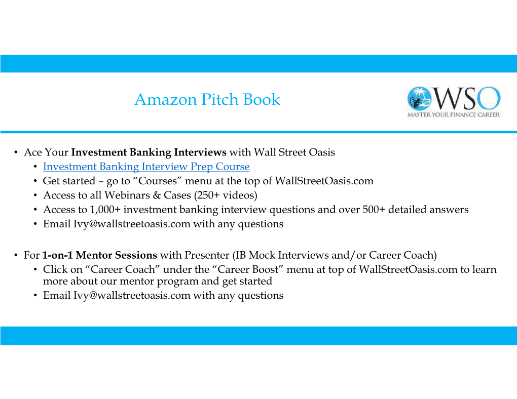 Amazon Pitch Book