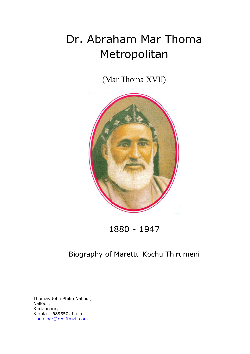 Dr. Abraham Mar Thoma Metropolitan