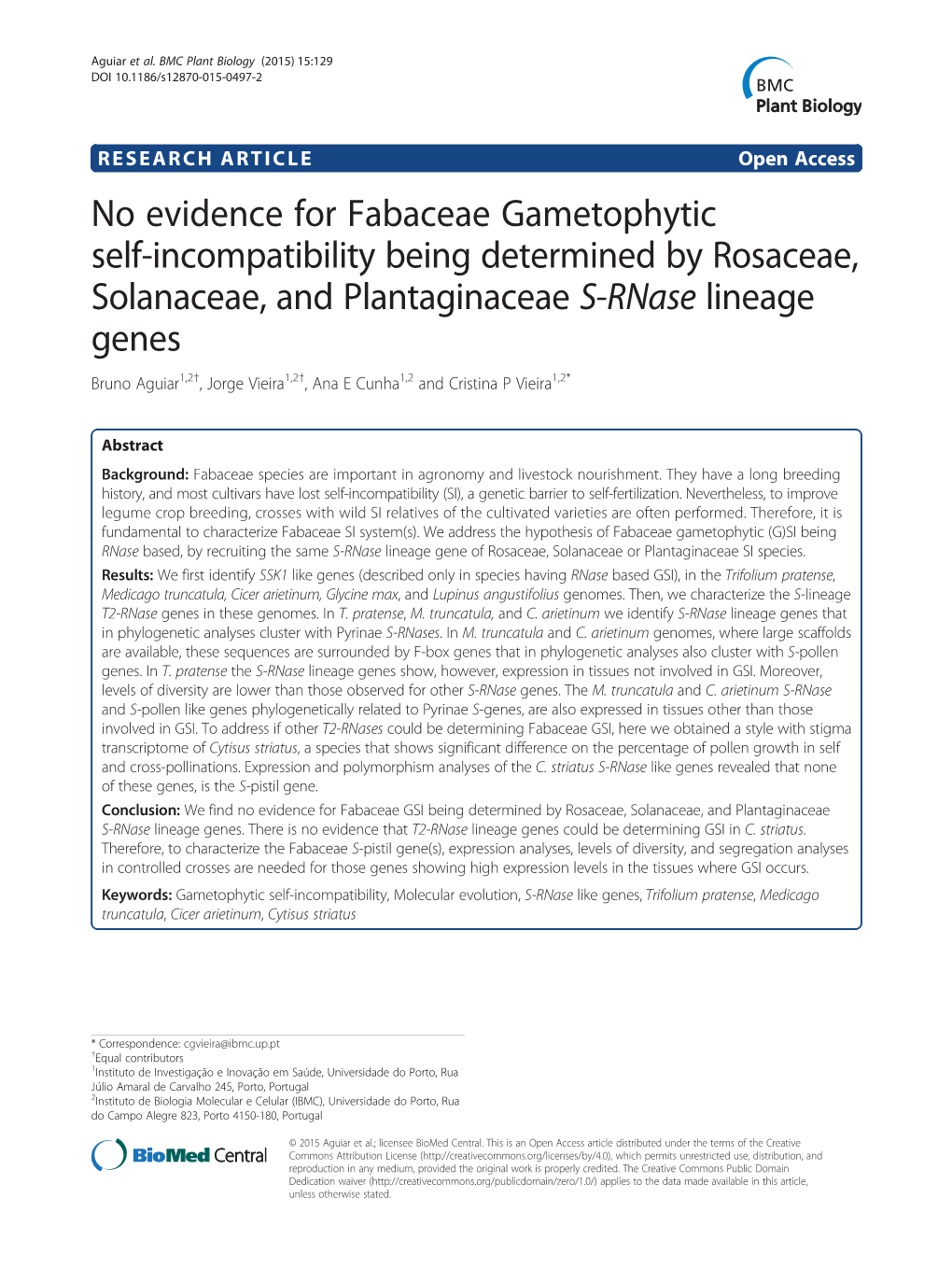 No Evidence for Fabaceae Gametophytic Self