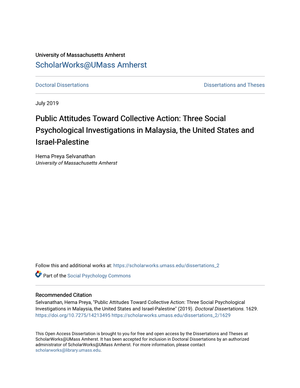 Public Attitudes Toward Collective Action: Three Social Psychological Investigations in Malaysia, the United States and Israel-Palestine