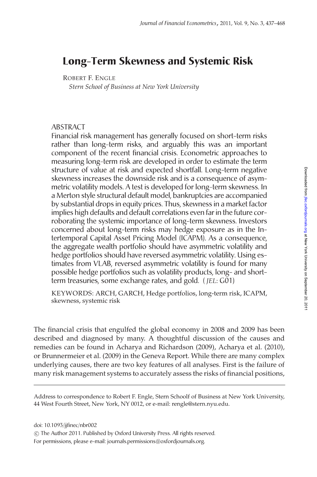 Long-Term Skewness and Systemic Risk