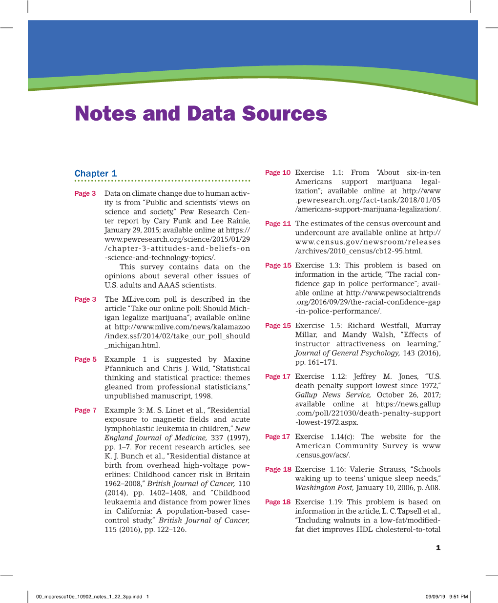 Notes and Data Sources