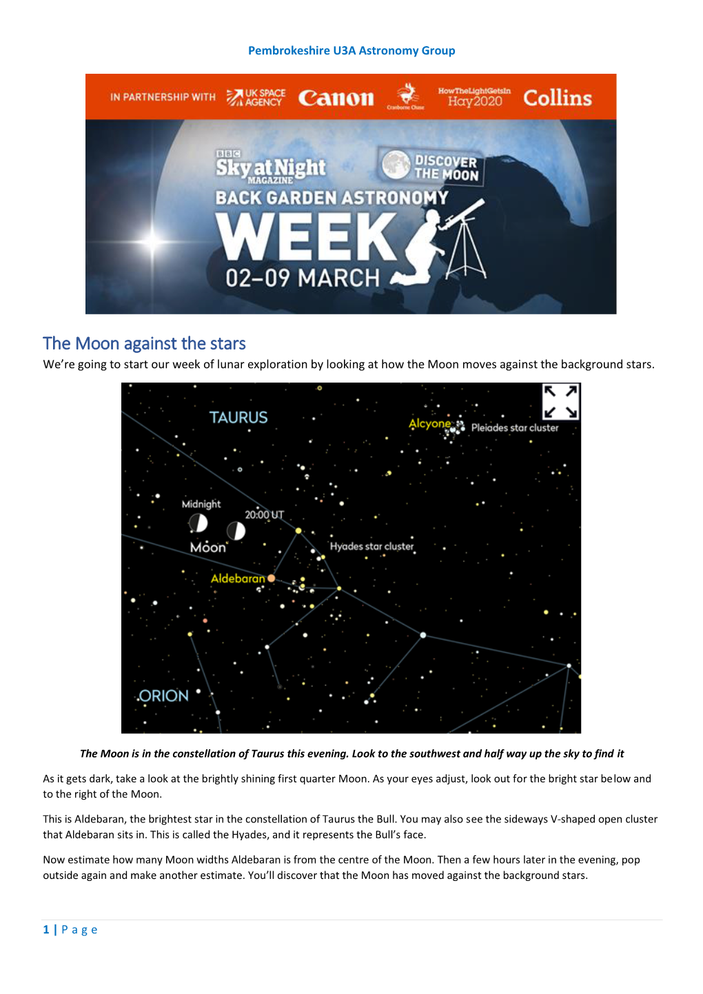 Backgarden Astronomy Week