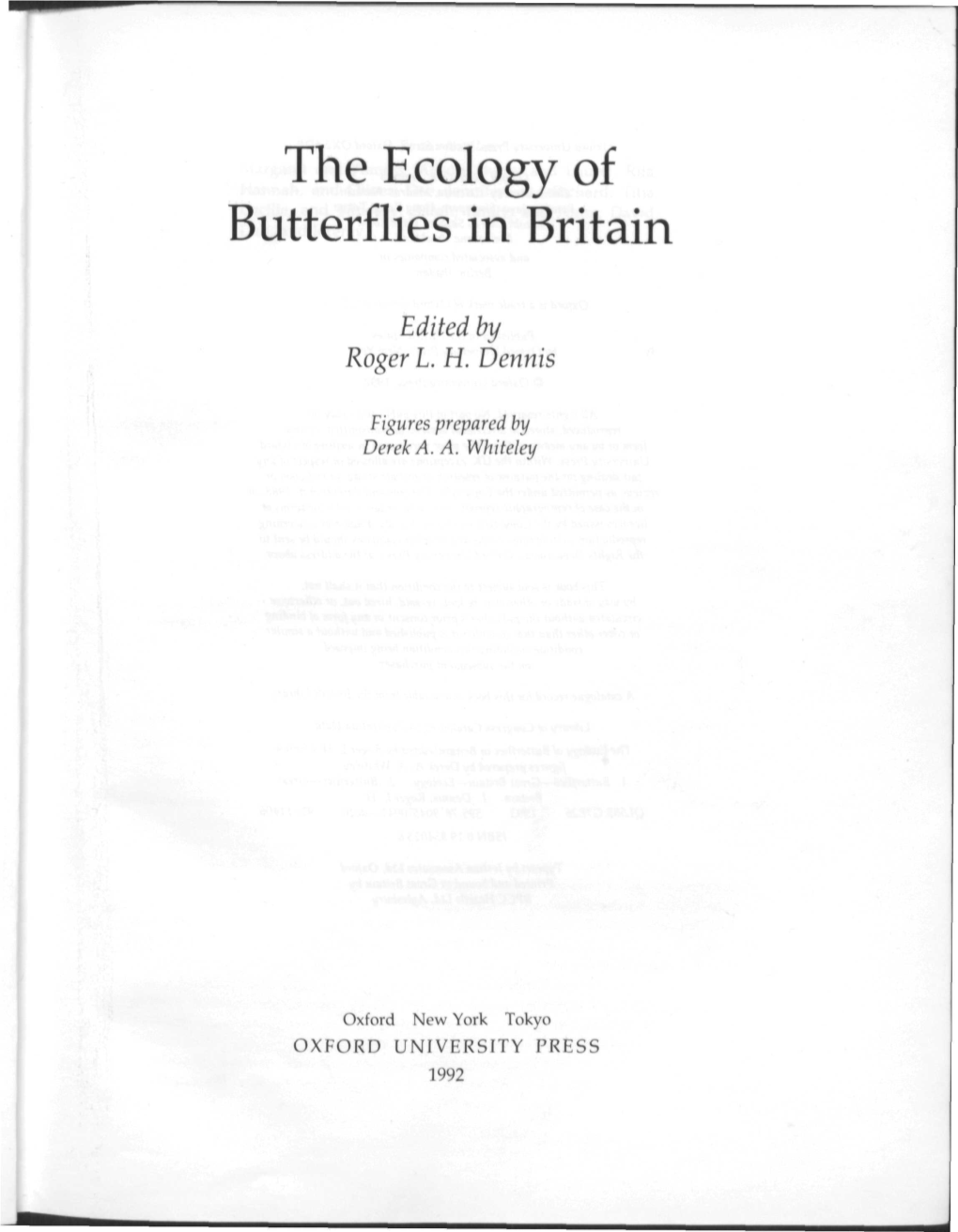 The Ecology of Butterflies in Britain