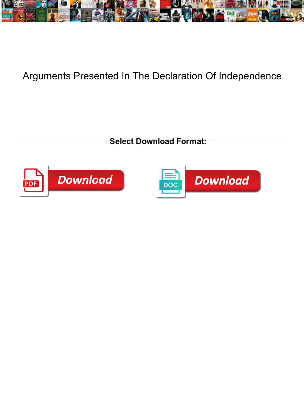 Arguments Presented in the Declaration of Independence