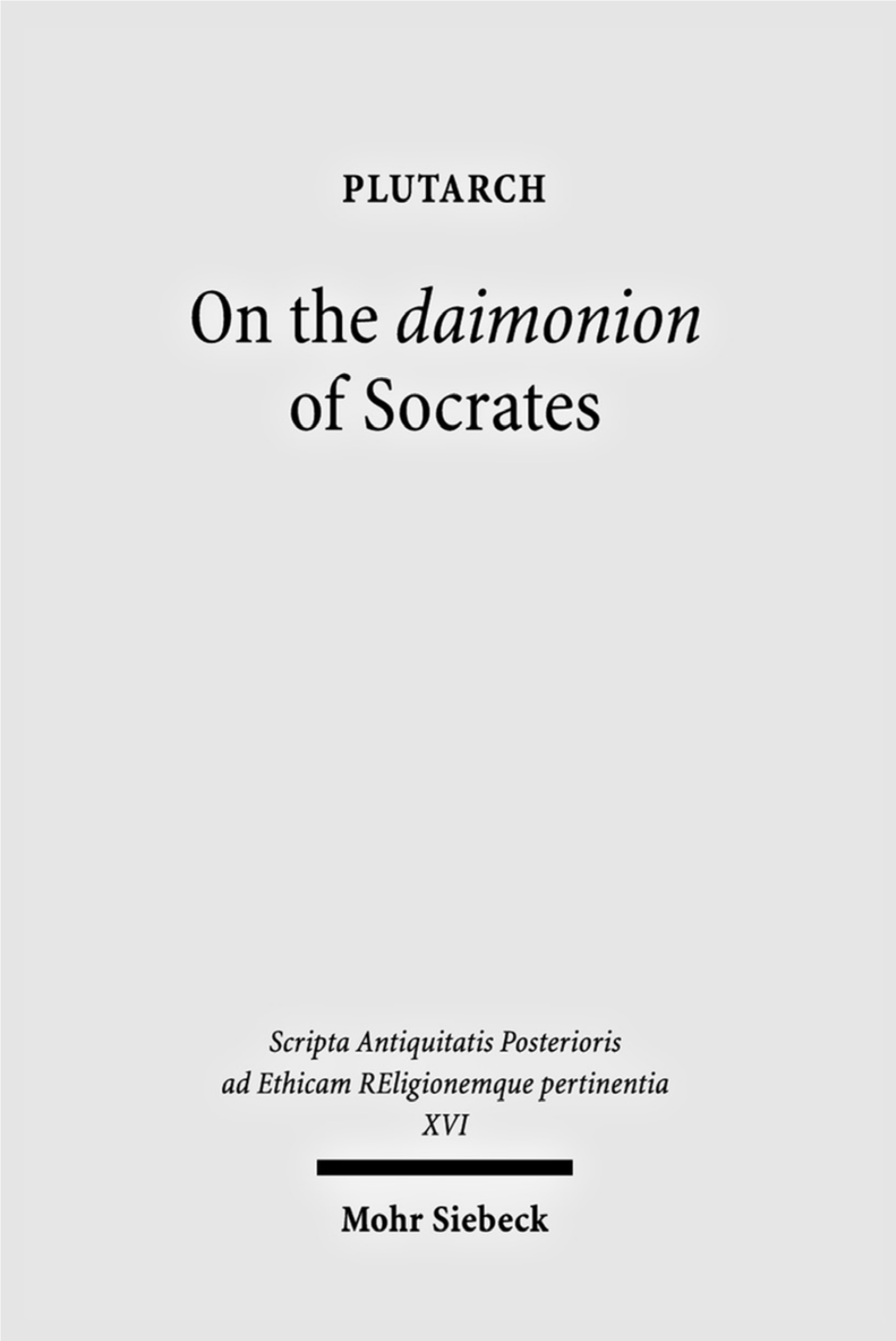 On the Daimonion of Socrates