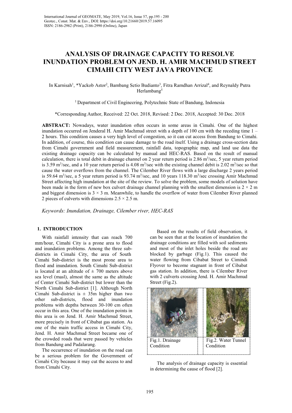 Analysis of Drainage Capacity to Resolve Inundation Problem on Jend