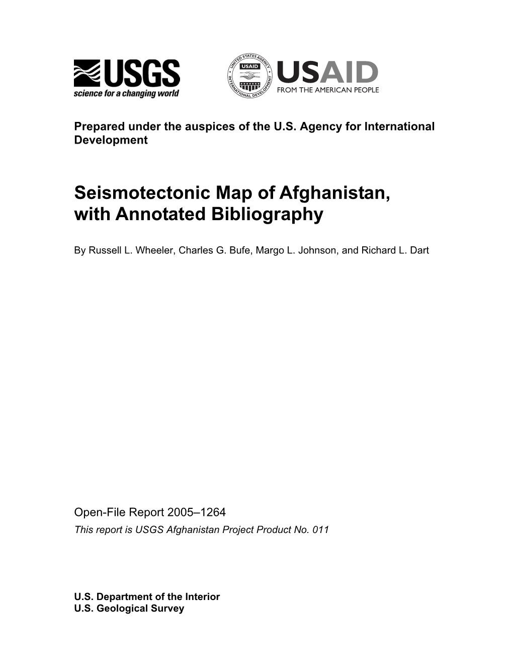 Seismotectonic Map of Afghanistan, with Annotated Bibliography