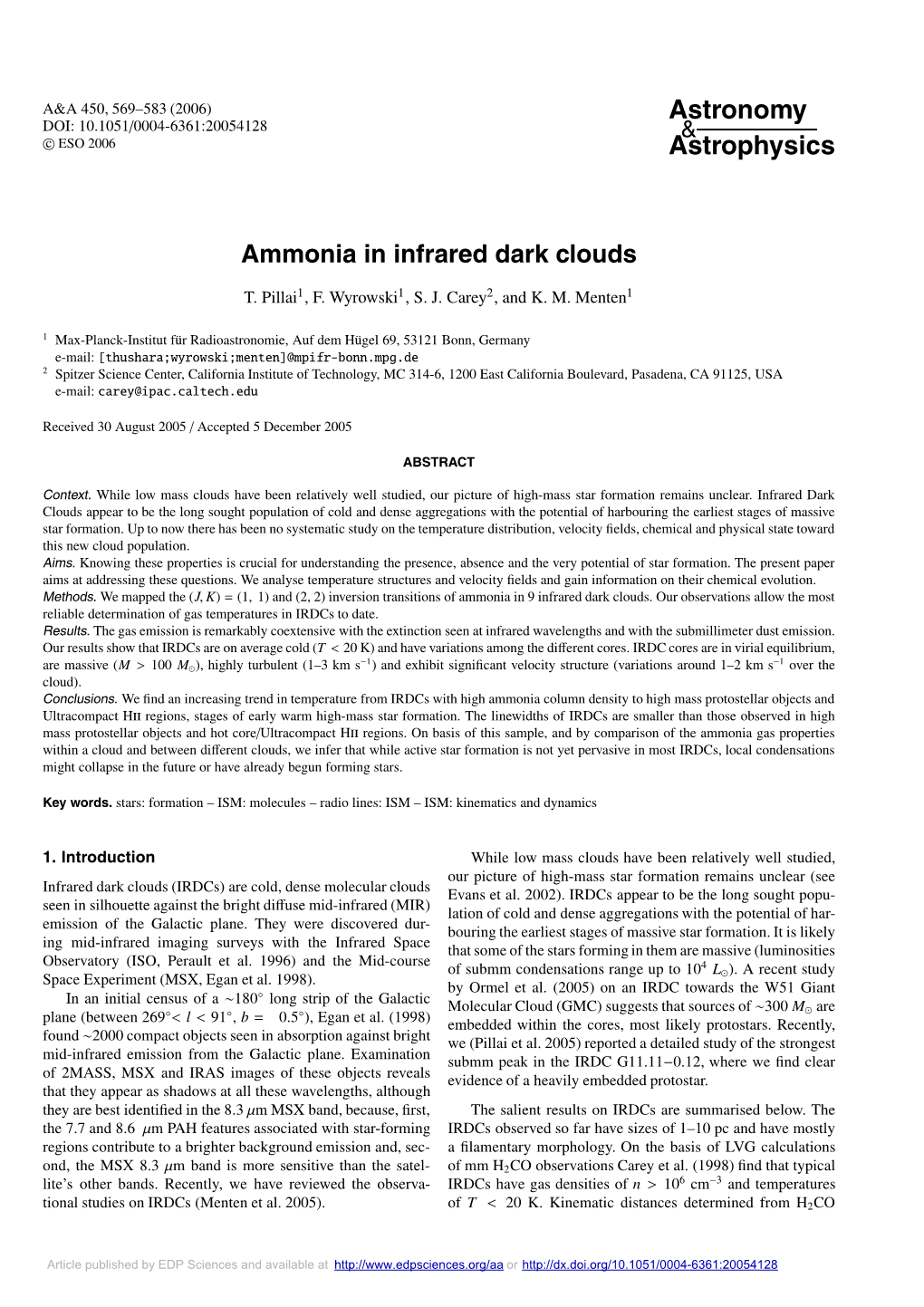 Ammonia in Infrared Dark Clouds