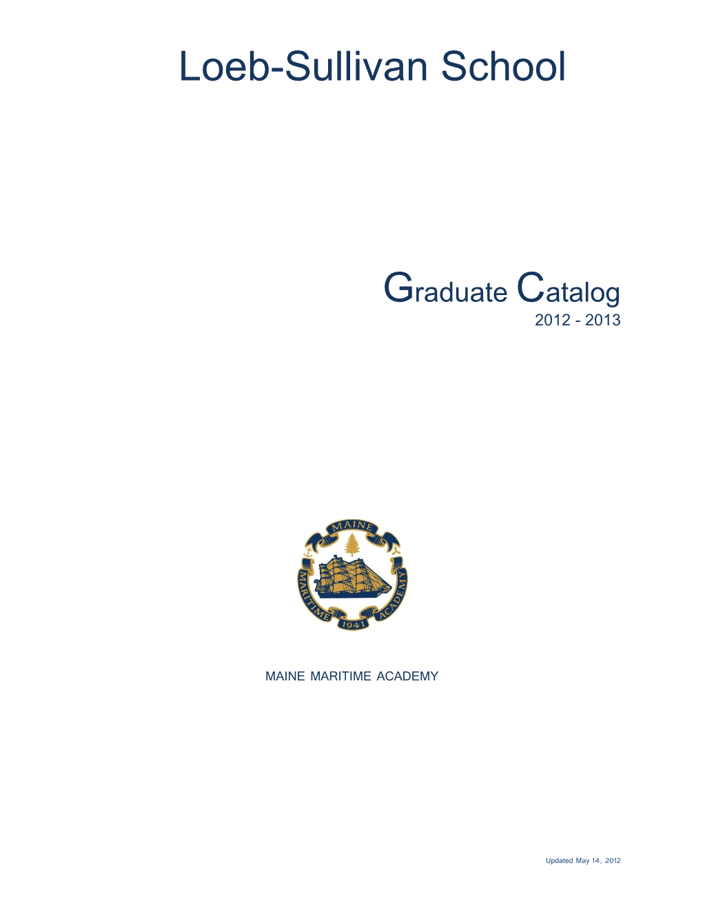 Graduate Catalog 2013
