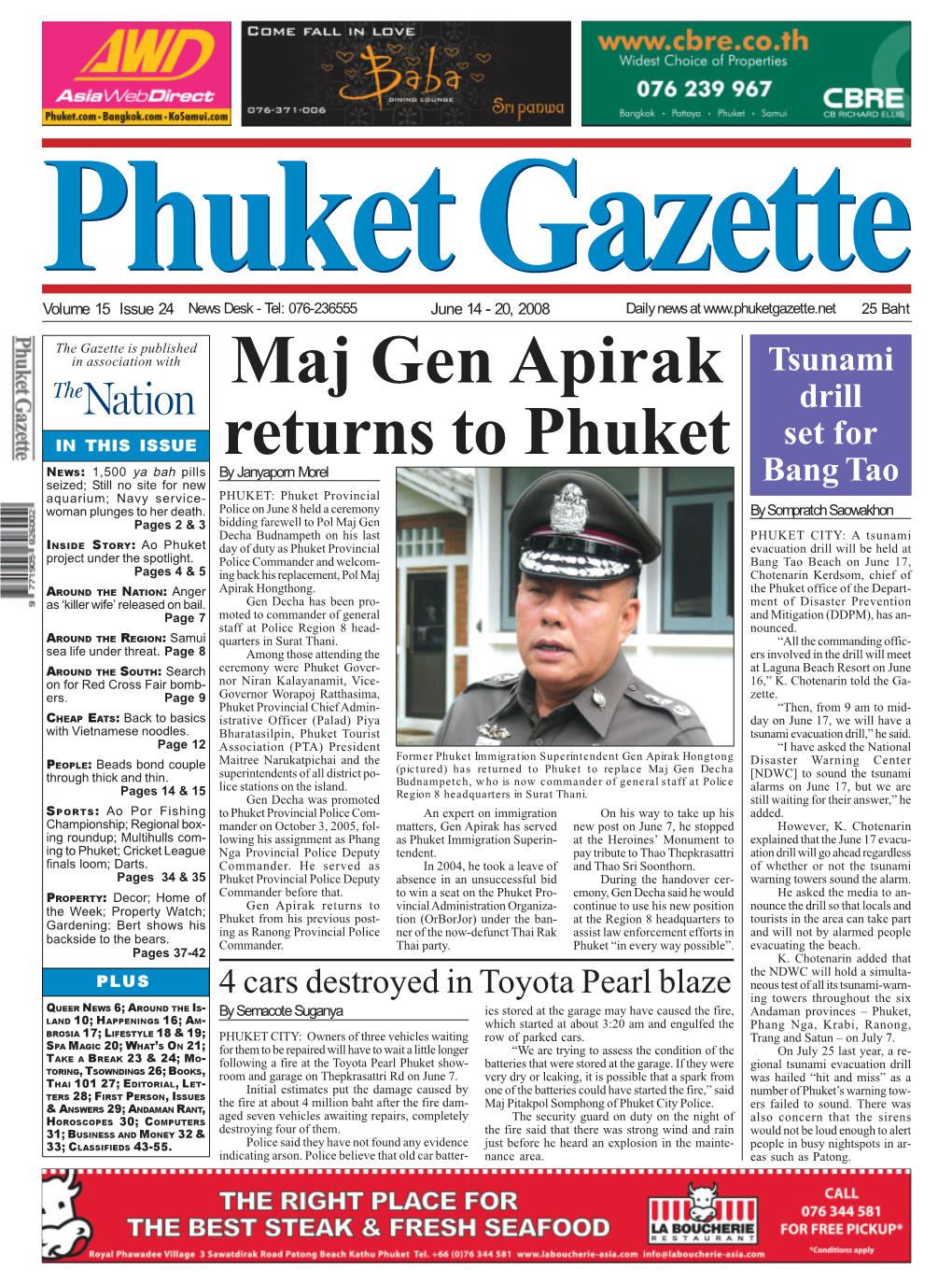 Maj Gen Apirak Returns to Phuket