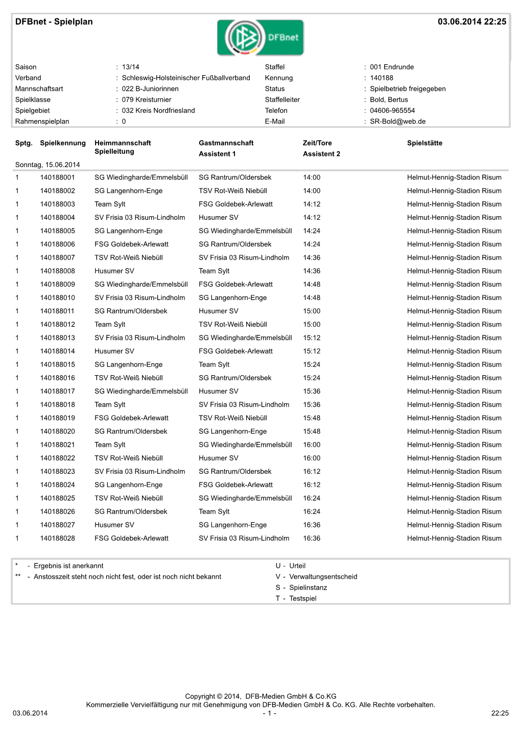 Dfbnet - Spielplan 03.06.2014 22:25