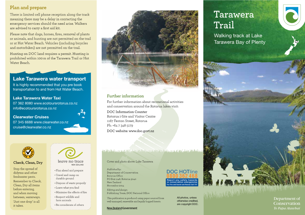 Tarawera Trail Brochure
