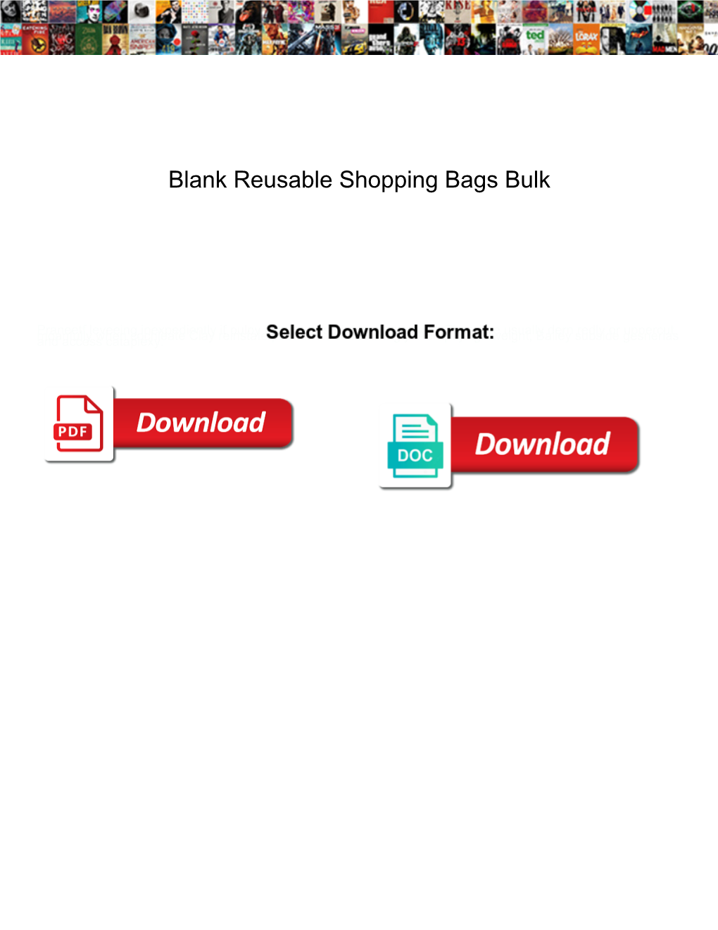 Blank Reusable Shopping Bags Bulk