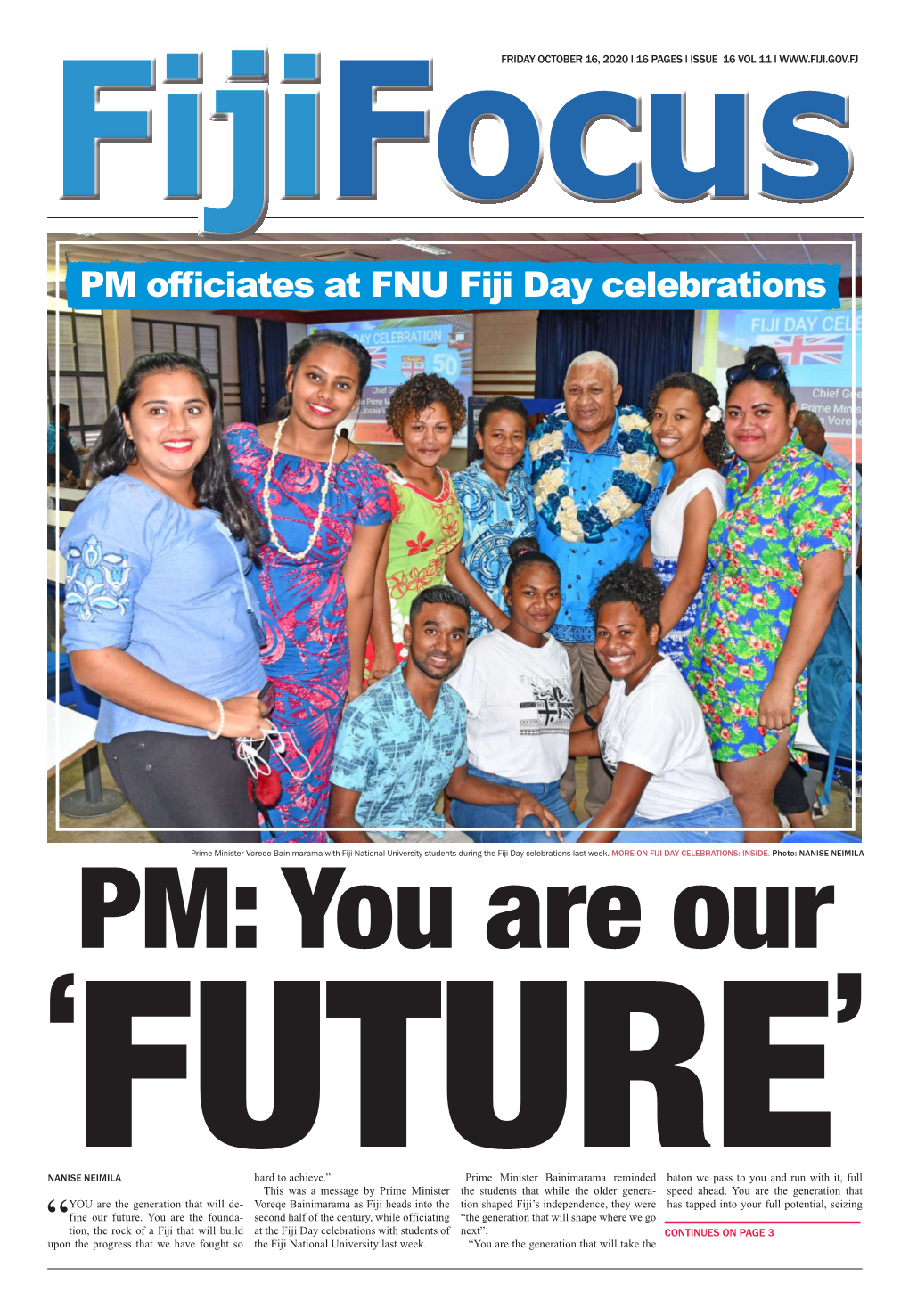 PM Officiates at FNU Fiji Day Celebrations