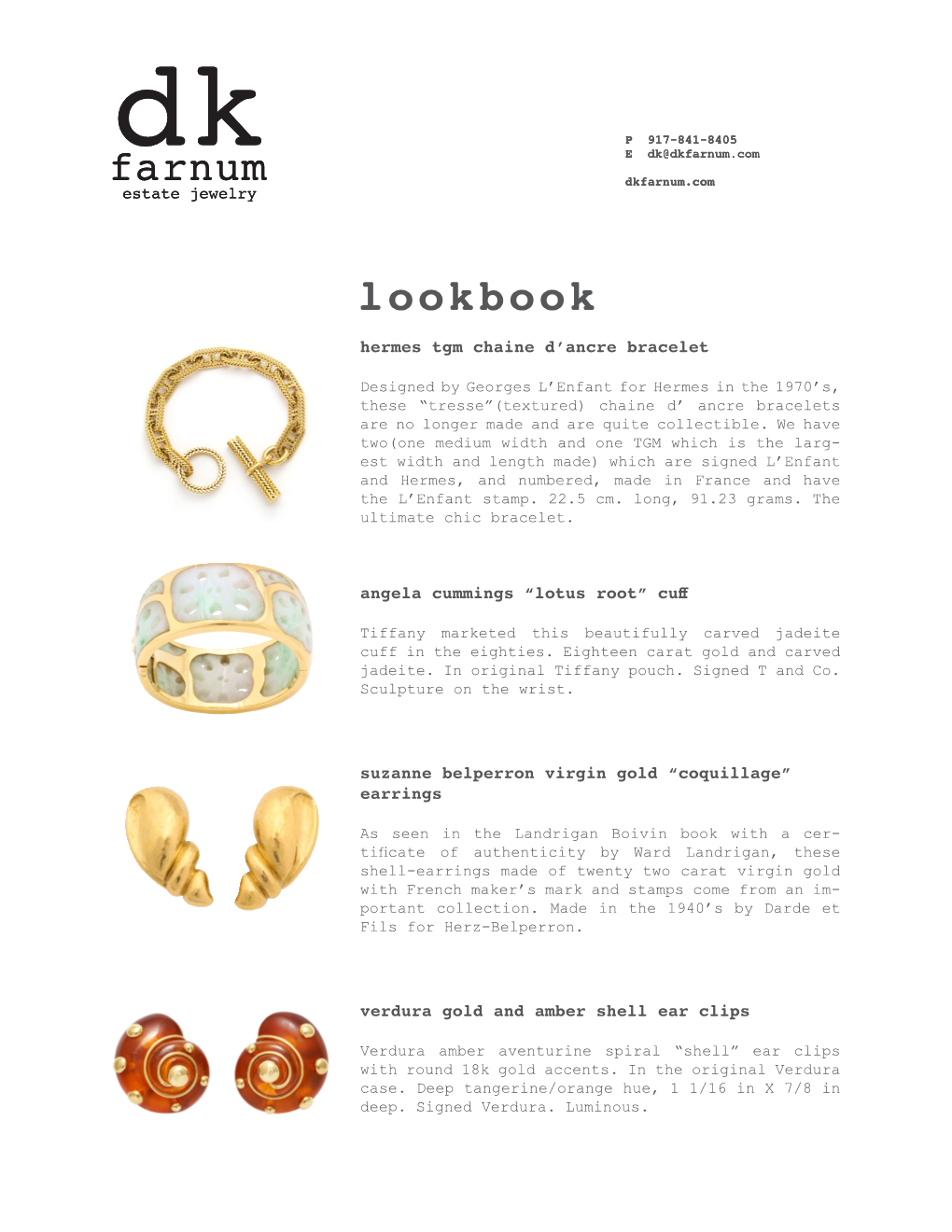 DK Farnum Estate Jewelry Lookbook