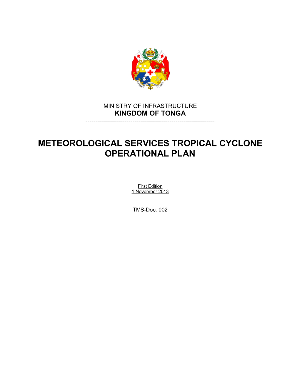 Meteorological Services Tropical Cyclone Operational Plan