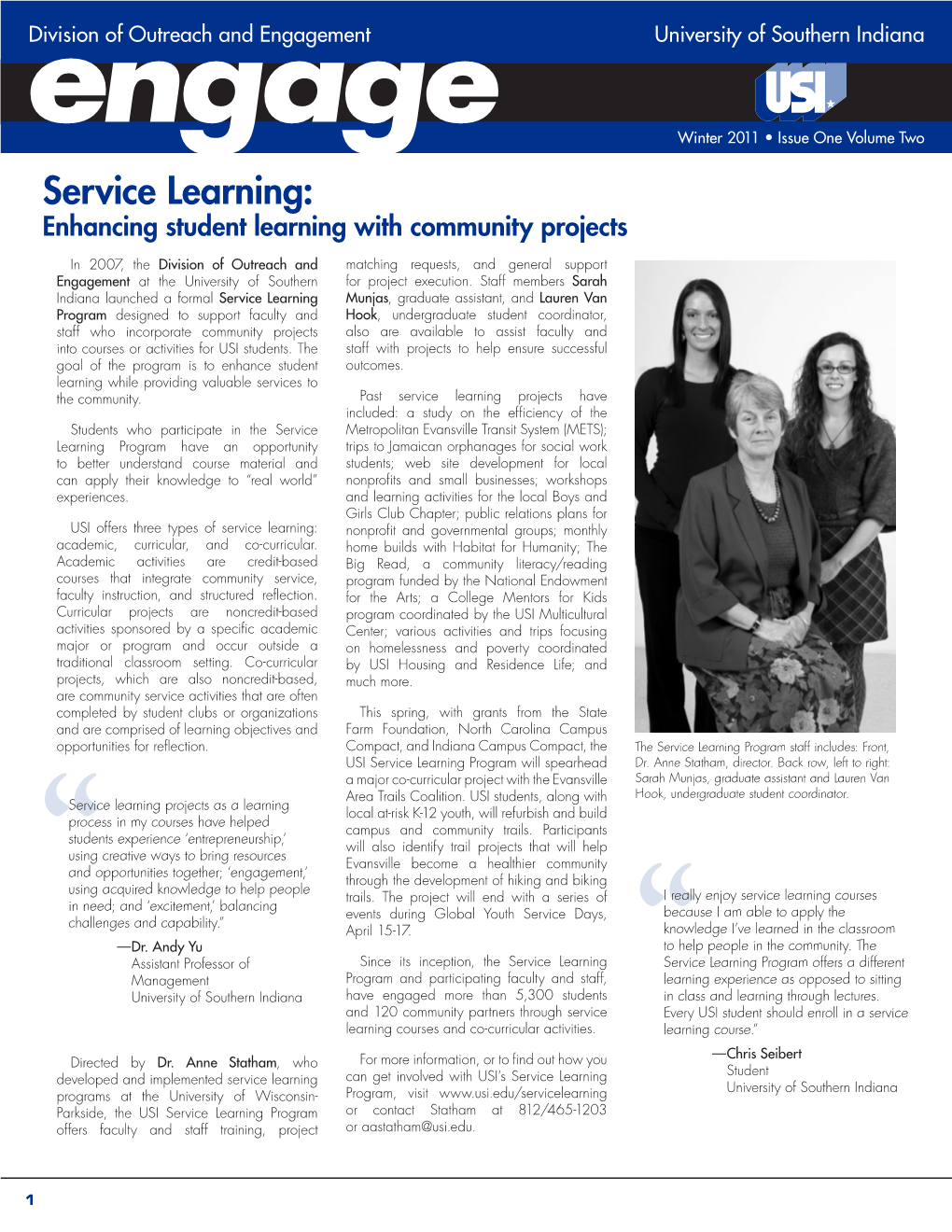 Service Learning: Enhancing Student Learning with Community Projects