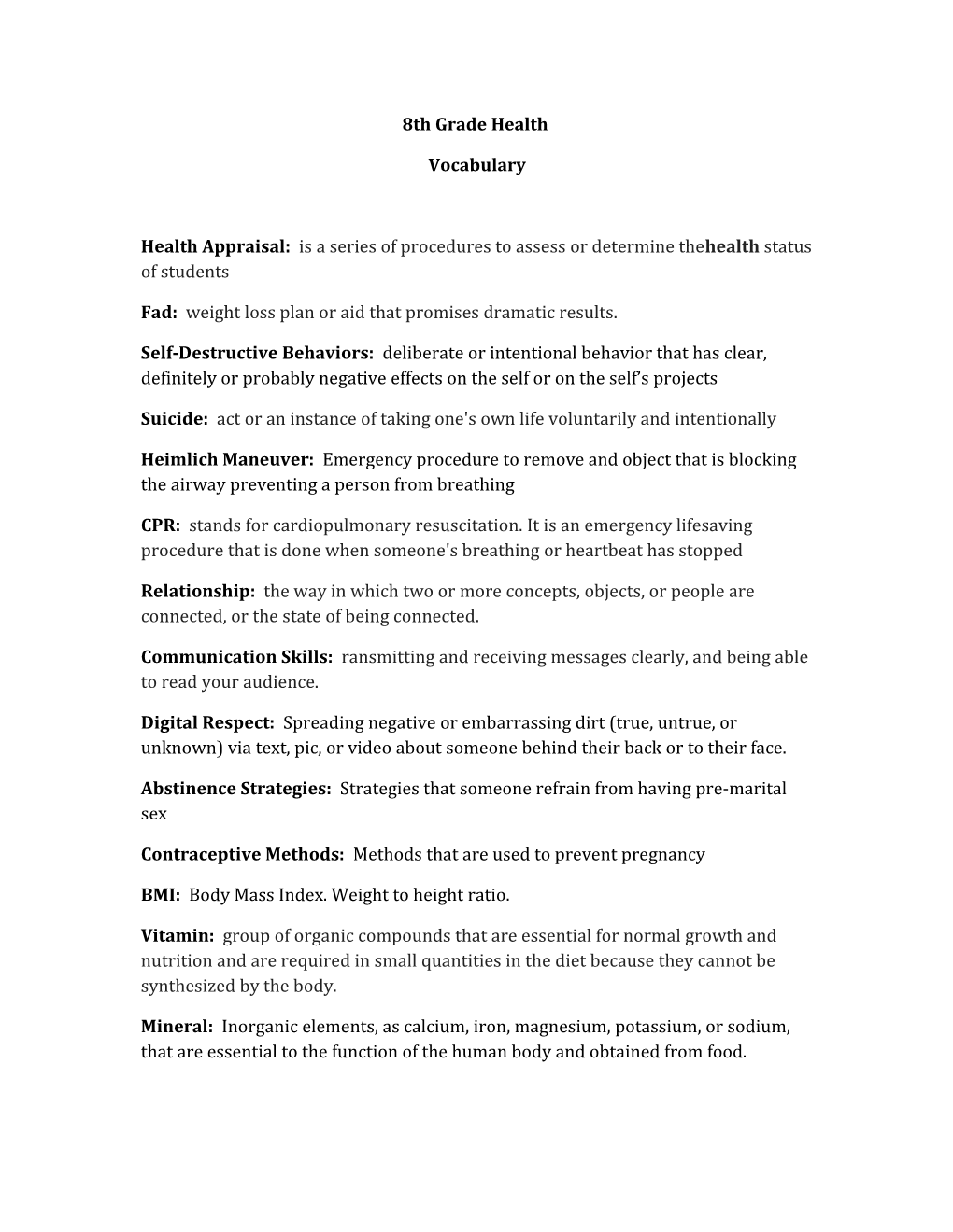 Health Appraisal: Is a Series of Procedures to Assess Or Determine Thehealthstatus of Students