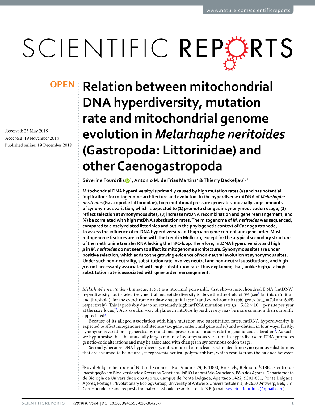 Downloaded from Genbank Were Corrected Following Criteria Detailed Hereunder, Urging the Need of Following a Standardised Protocol to Annotate Mitogenome Data