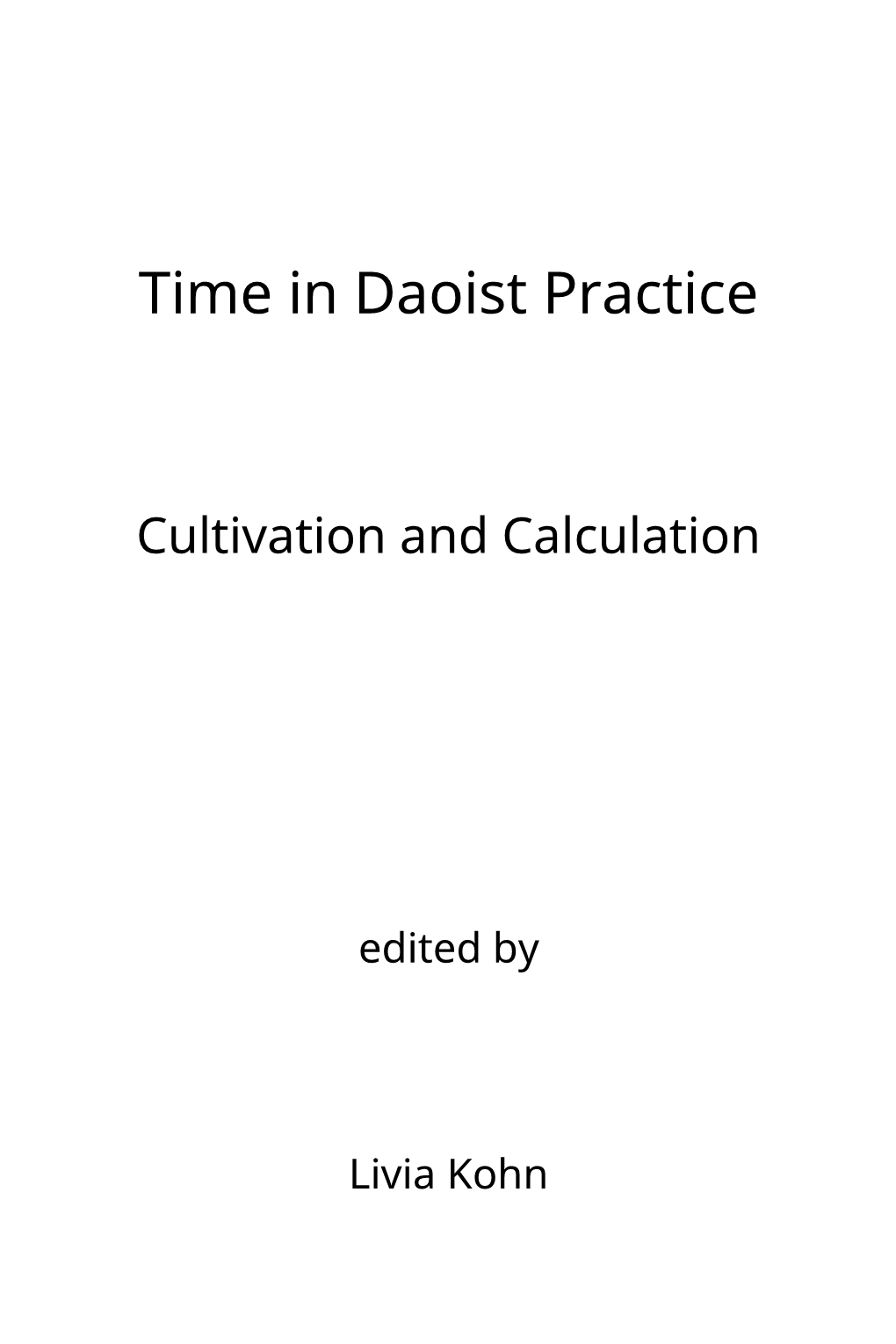 Time in Daoist Practice