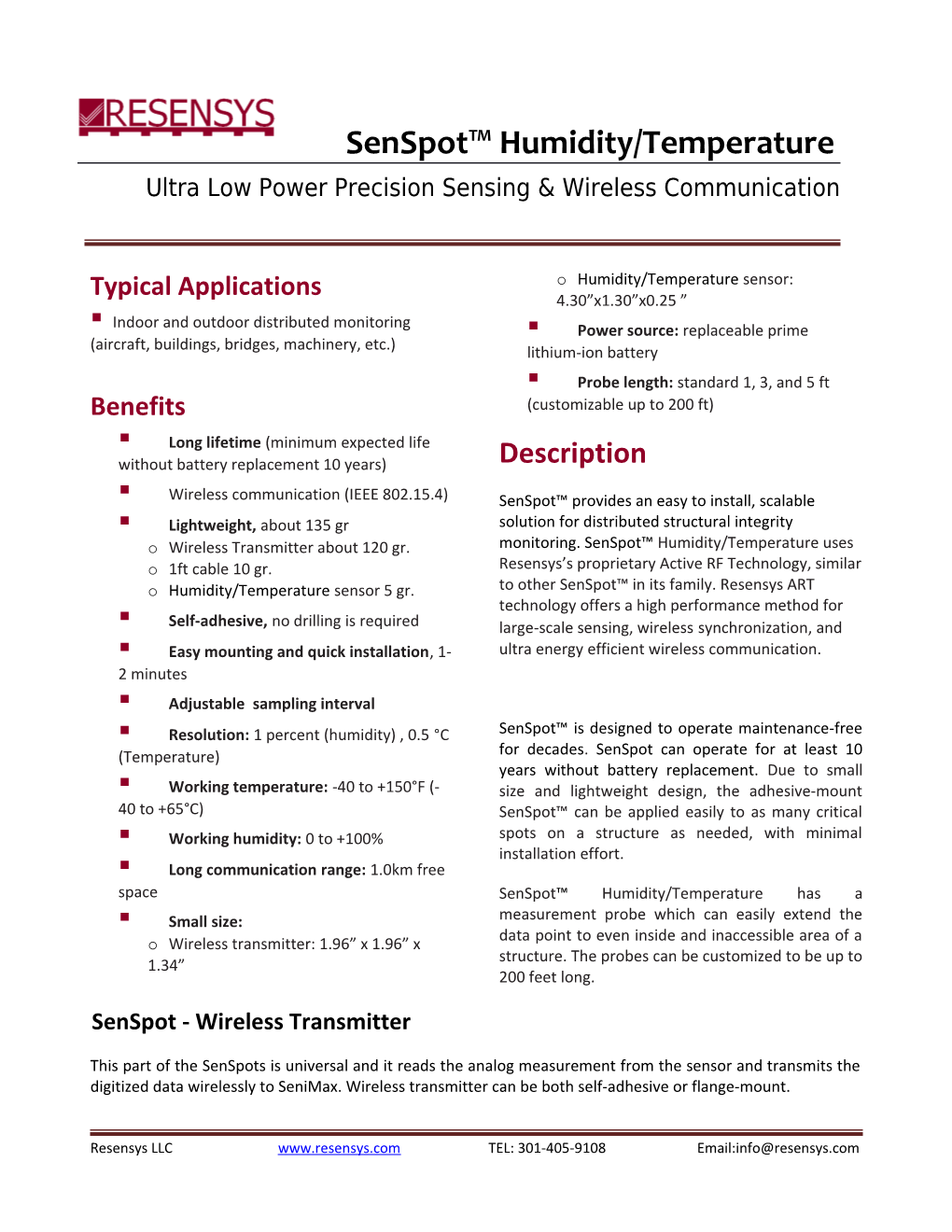 Ultra Low Power Precision Sensing & Wireless Communication