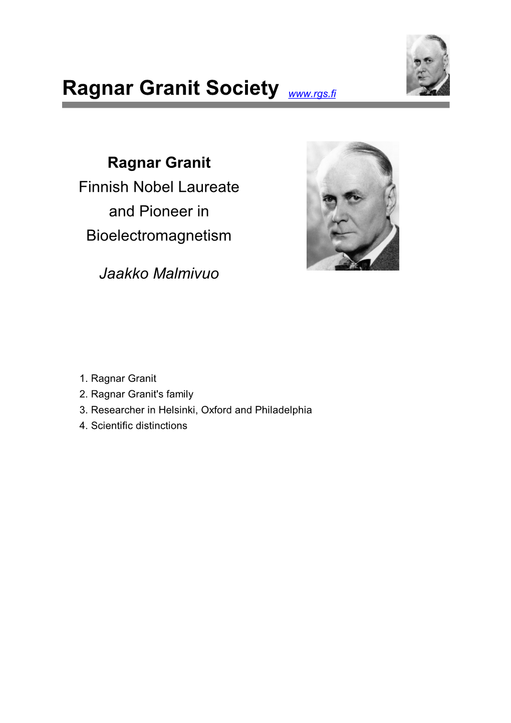 Professor Ragnar Granit