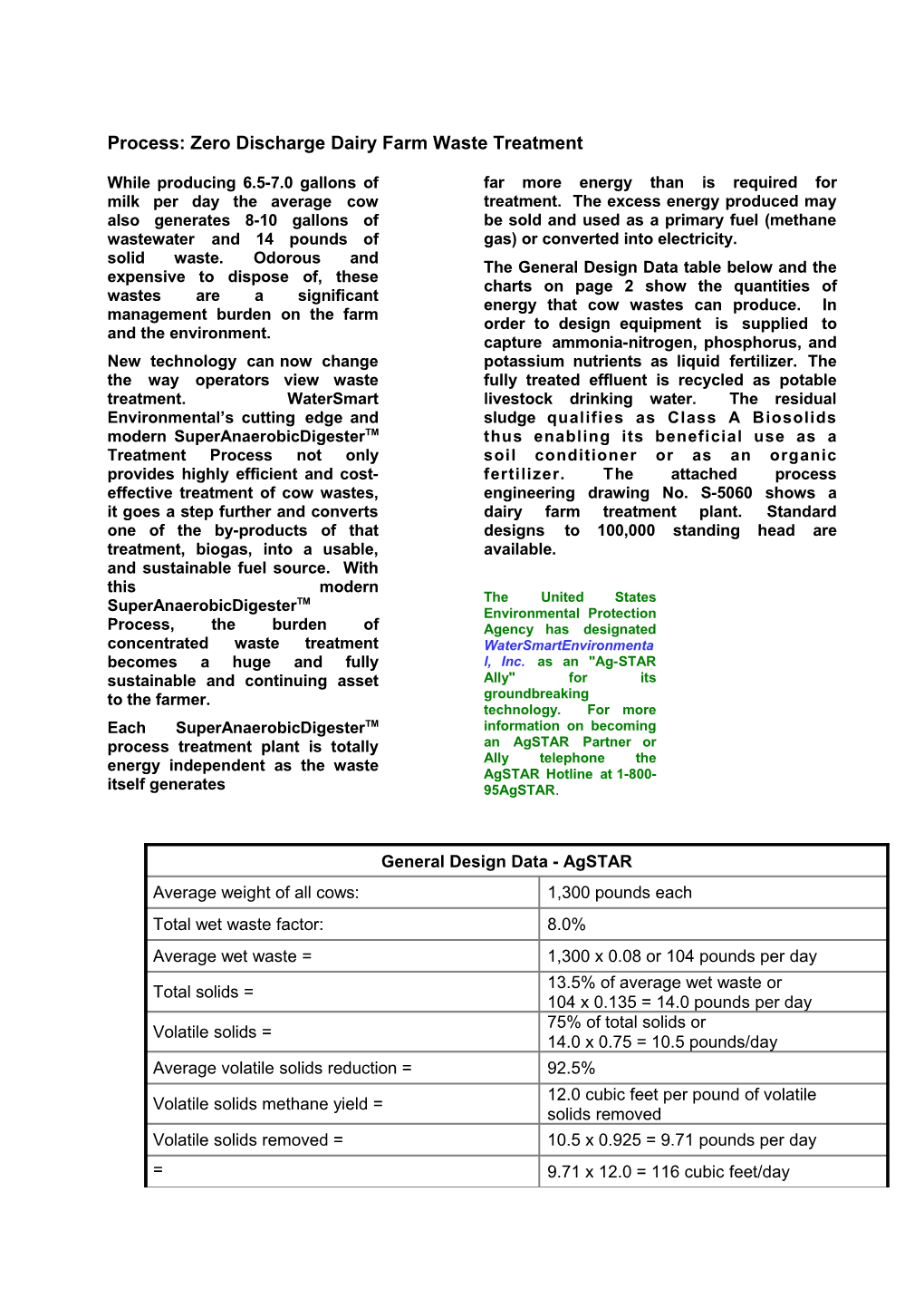 0599 Dairy Waste Treatment