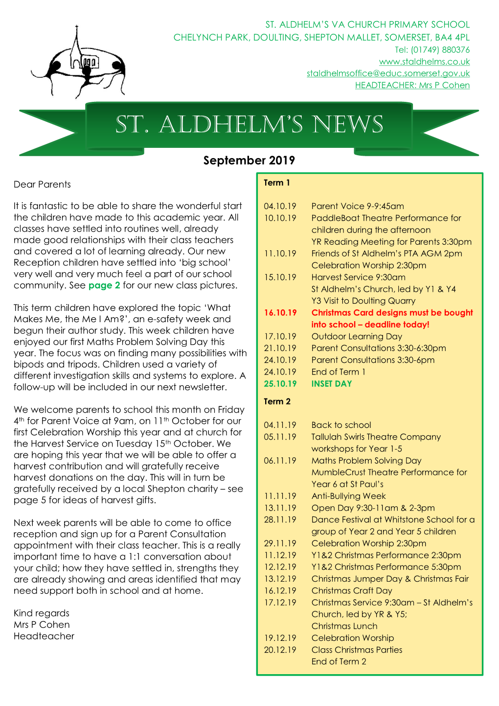 ST. Aldhelm's NEWS