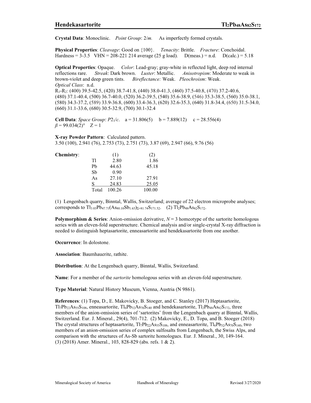 Hendekasartorite Tl2pb48as82s172