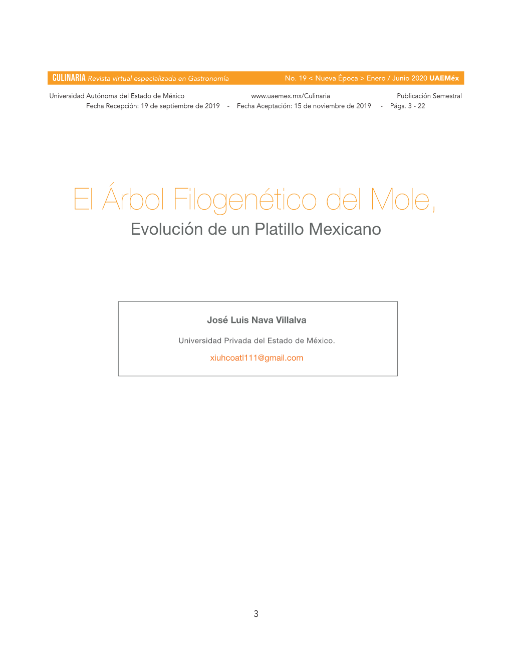 El Árbol Filogenético Del Mole, Evolución De Un Platillo Mexicano