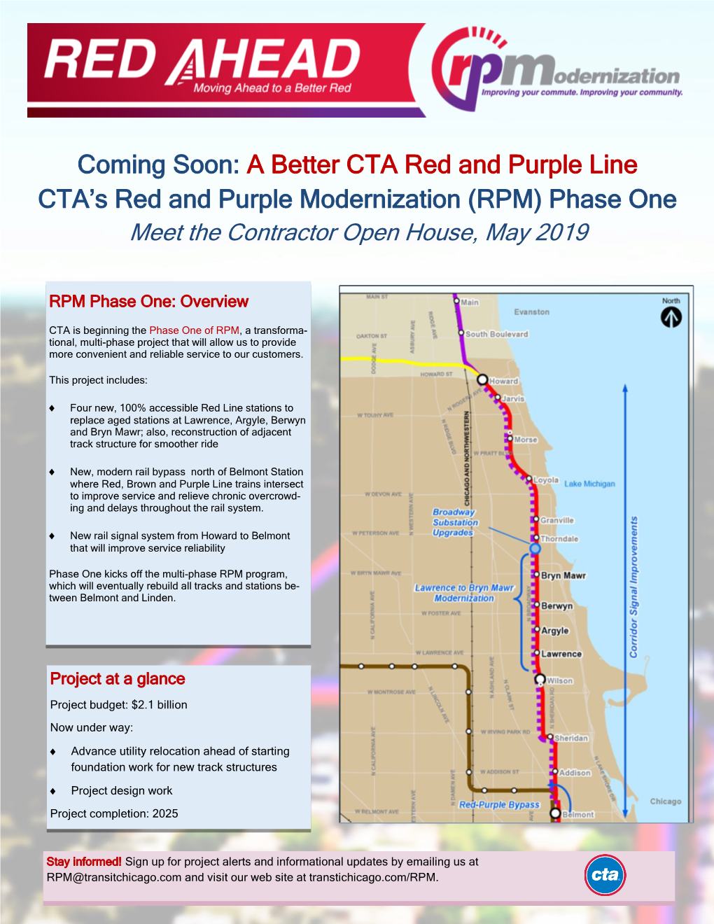 Coming Soon: a Better CTA Red and Purple Line CTA's Red and Purple Modernization (RPM) Phase