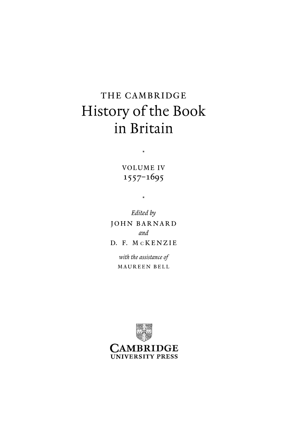 History of the Book in Britain