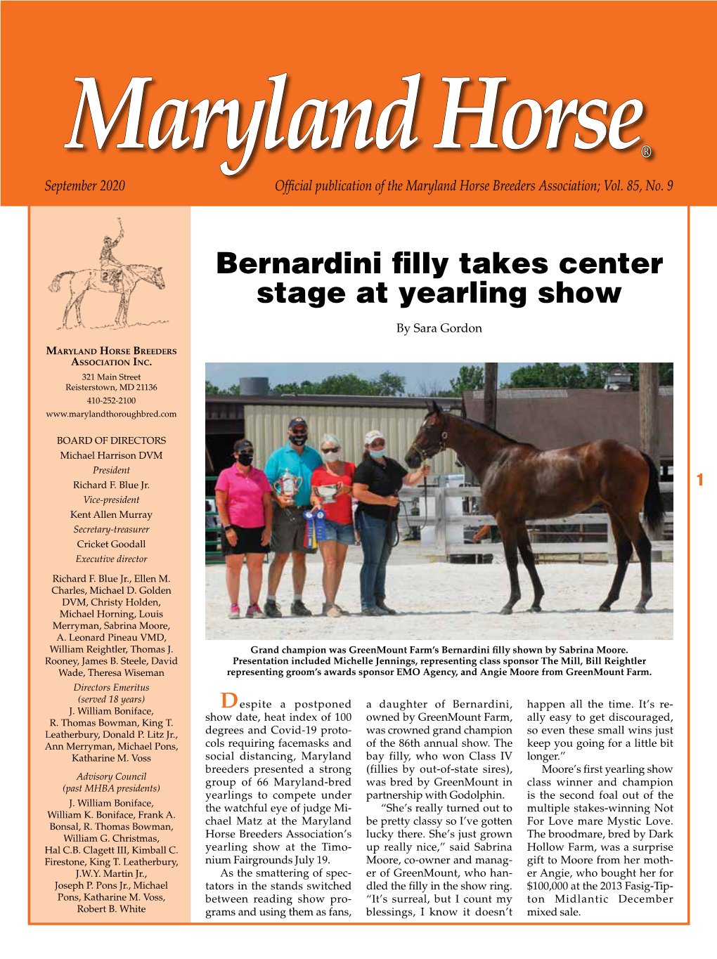 Bernardini Filly Takes Center Stage at Yearling Show