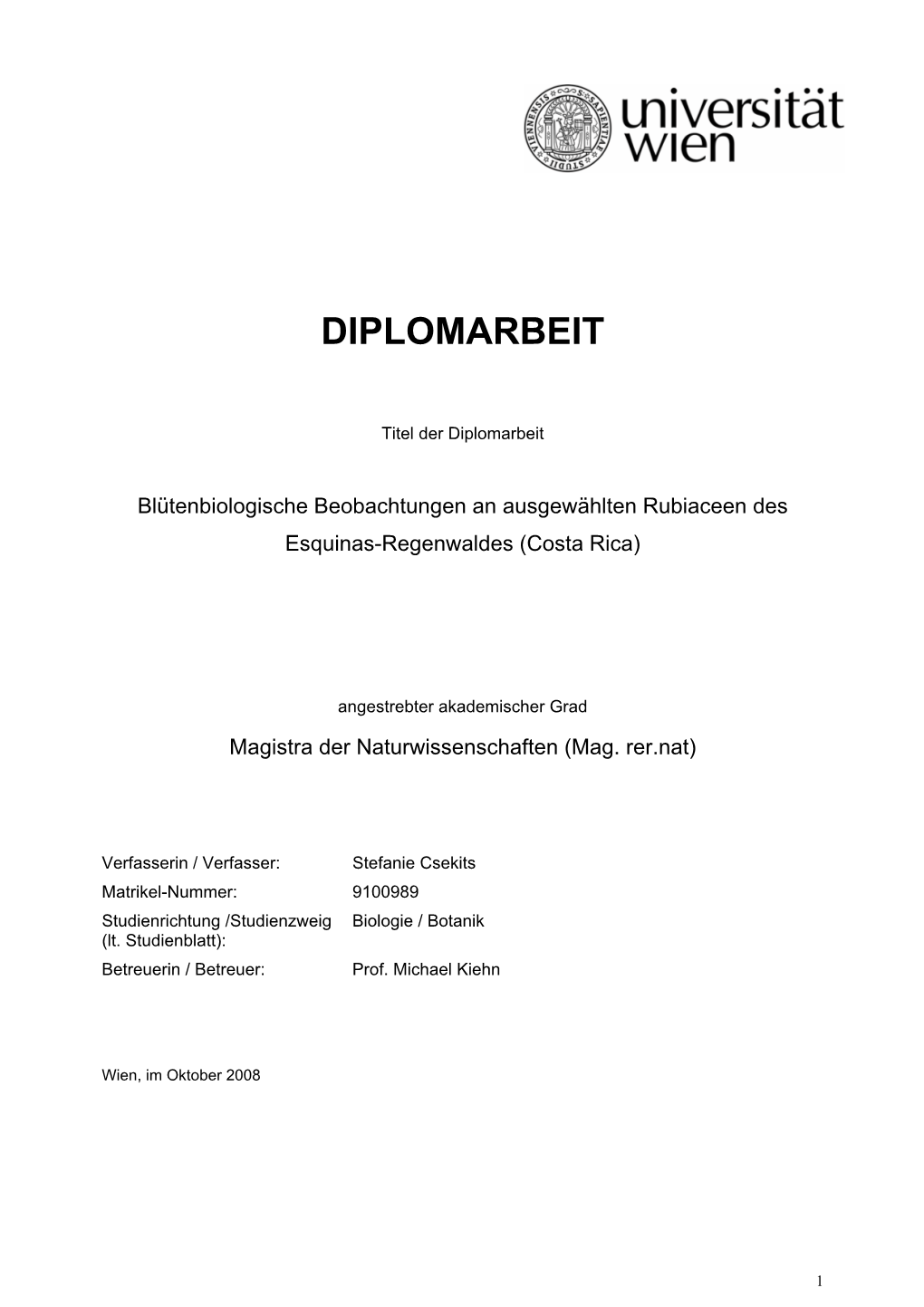 Diplomarbeit