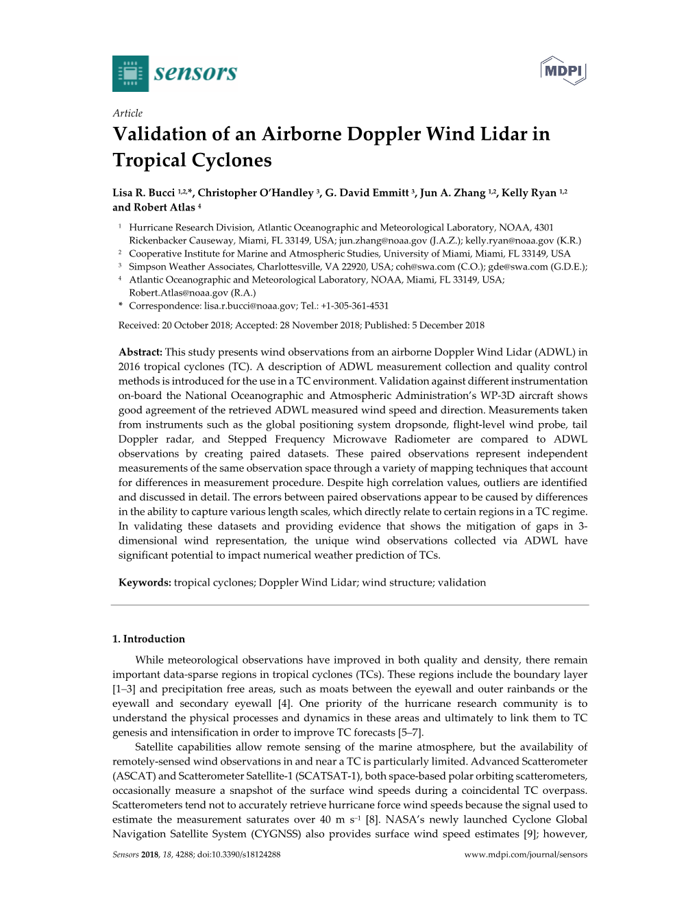 Validation of an Airborne Doppler Wind Lidar in Tropical Cyclones