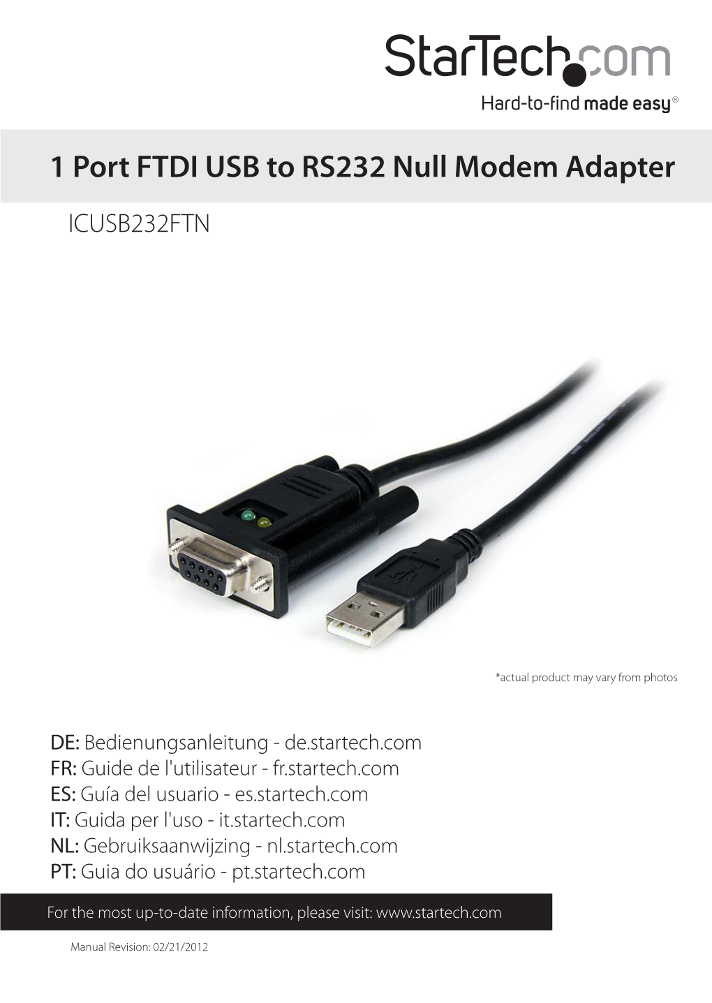 1 Port FTDI USB to RS232 Null Modem Adapter