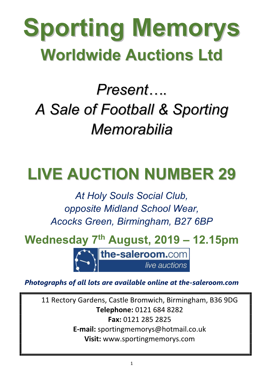 A Sale of Football & Sporting Memorabilia